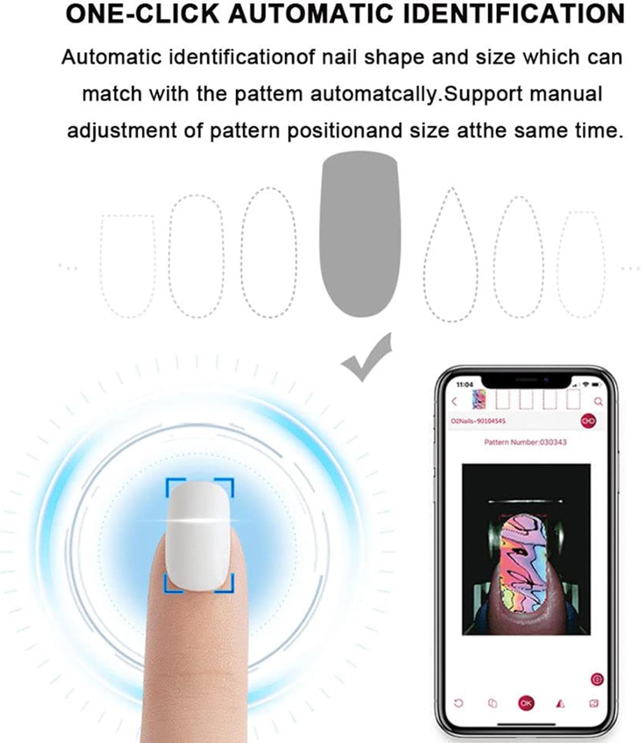 3D Nail Printer Mini Printer for Nails, Multifunction Portable Mobile Nail Painting Machine for Kid/Nail Studio/Manicurist/Nail Lovers (White)