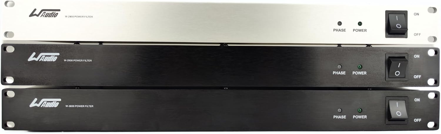 WAudio 1U Rackmount Power Conditioner - AC Noise Power Filter, Mains Purifier with Surge Protection (Silver)