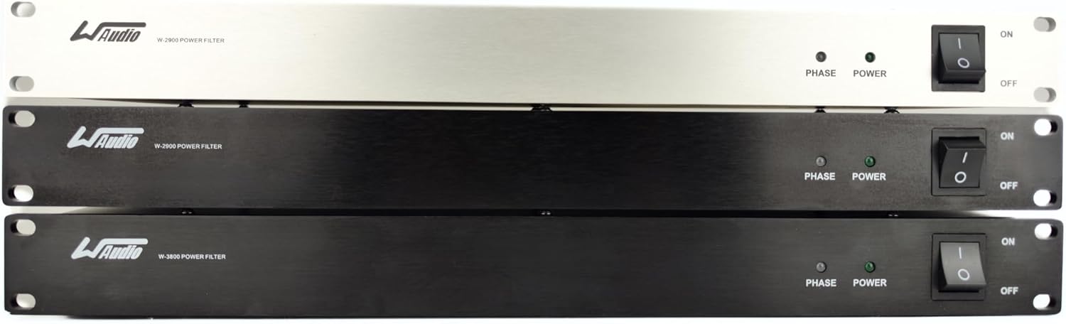 WAudio Rackmount 1U Line Conditioner - AC Noise Power Filter, Surge Protection with Phase Detect