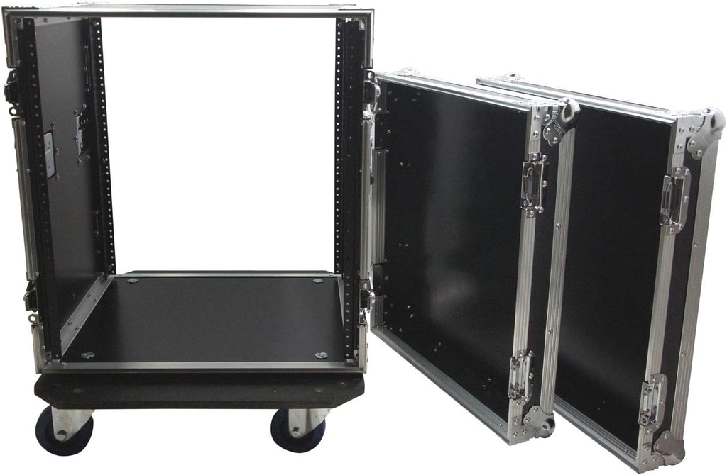 Harmony Audio Cases HC12UADC Flight DJ Amp 12U Veritcal Rack Amplifier DJ Case Wheels