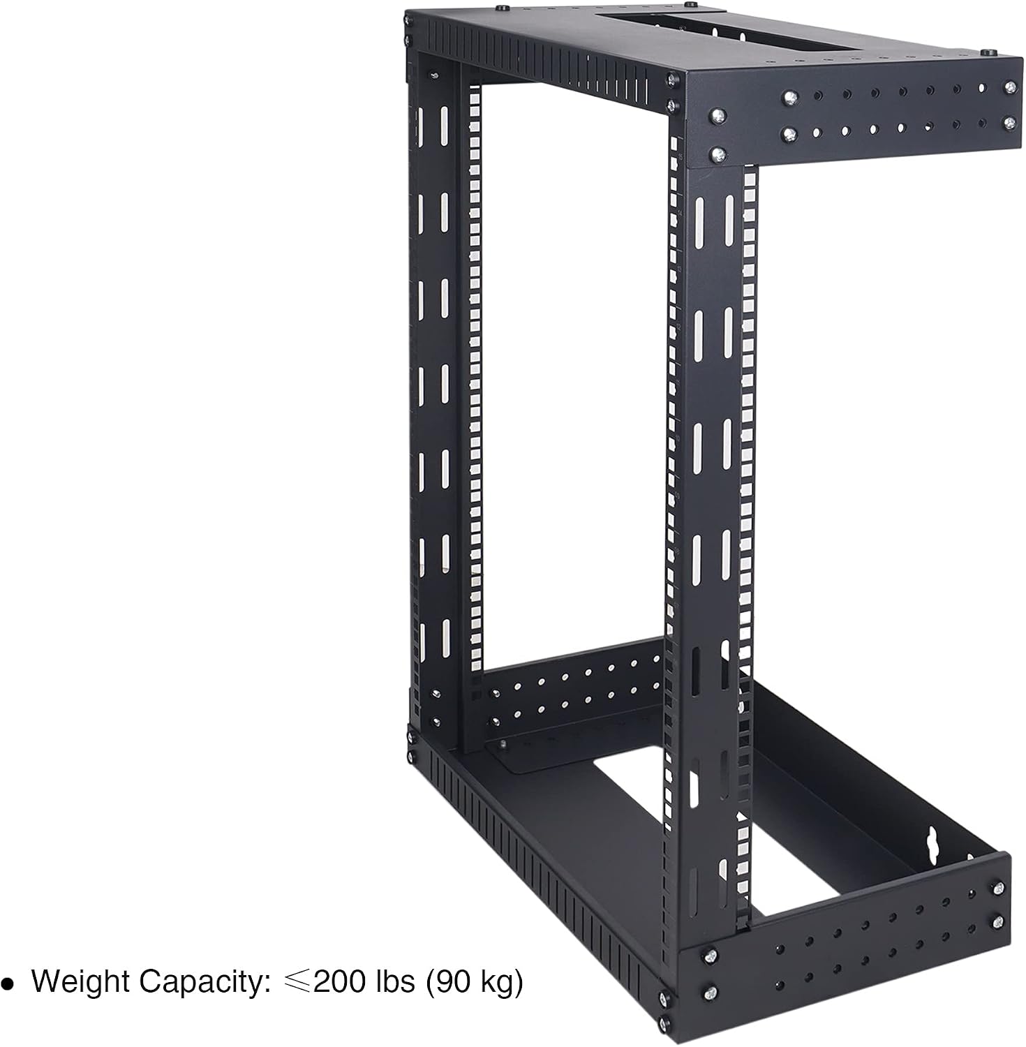 Sound Town 2-Post 15U Wall-Mount Open Frame Server and Network Equipment Rack with Adjustable Depth 12'-20' (ST2PWOR-A15U)