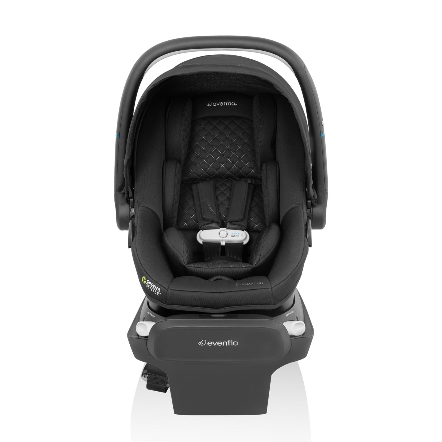 Evenflo Revolve180 LiteMax NXT Rotating Rear-Facing Lightweight Preemie and Infant Car Seat 3-30lbs. with SensorySoothe. Easy Install with Base (Jasper Black)