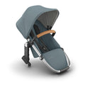 UPPAbaby RumbleSeat V3 Second Lower Seat - Compatible with Vista V2 and Vista V3 - All-Weather Seat + Magnetic Buckle – Adapters Included - Callum (Stone Blue/Silver Frame/Sand Leather)