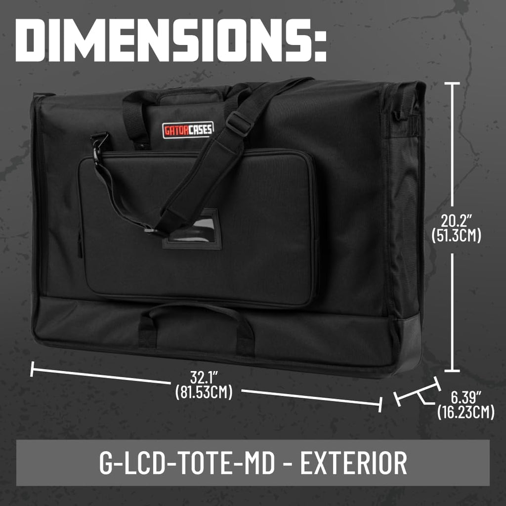 Gator Cases Padded Nylon Carry Tote Bag for Transporting LCD Screens, Monitors and TVs Between 27' - 32' (G-LCD-TOTE-MD)