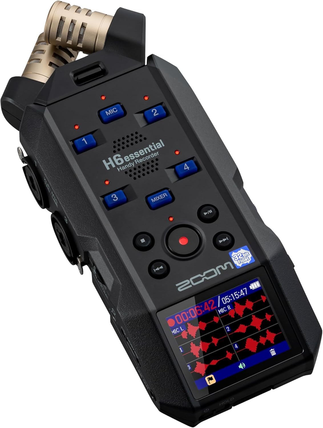 Zoom H6essential 6-Track 32-Bit Float Portable Audio Recorder Bundle with WSH-4E Hairy Windscreen (H6essential + Windscreen)