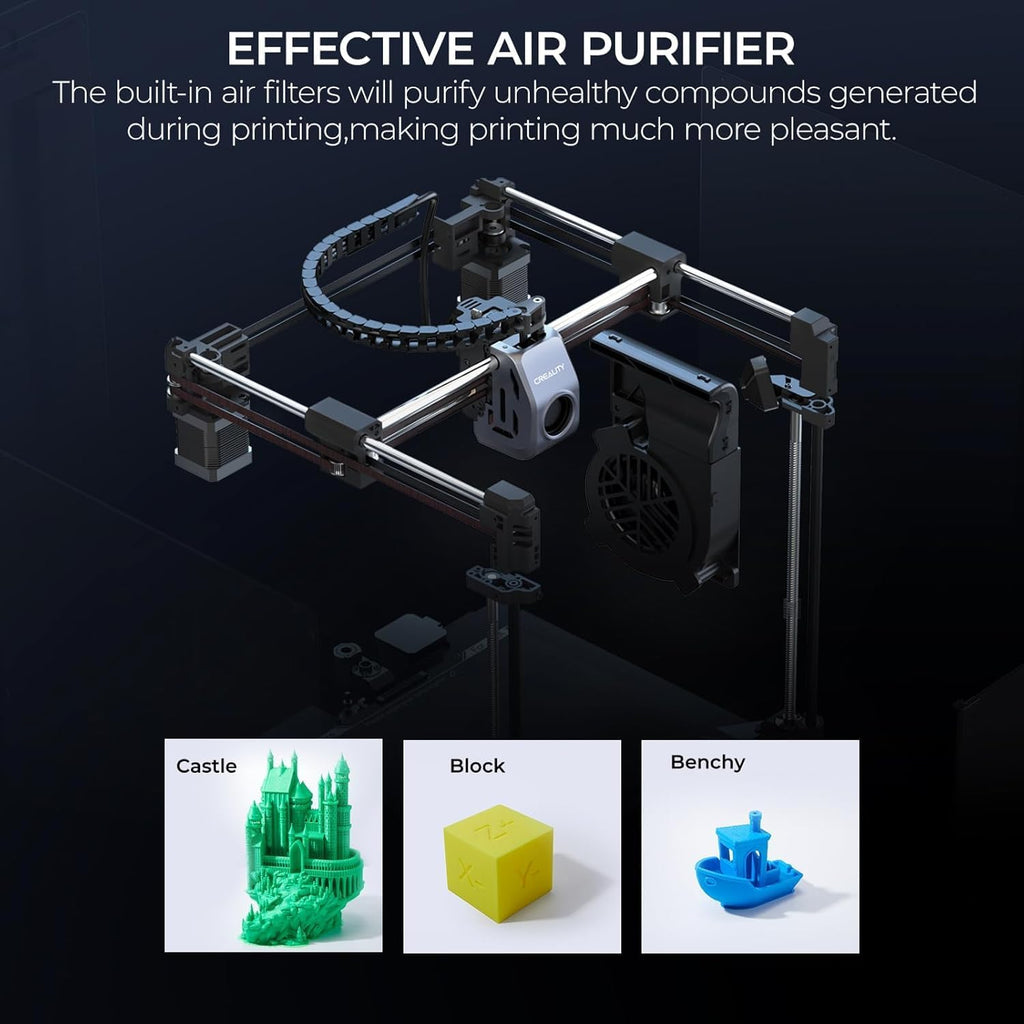 Creality K1C 3D Printer, 2024 New Version 3D Printers with 600mm/s Fast Printing Speed and Clog-Free Direct Extruder, Support 300℃ Printing and Carbon Fiber Filaments, Auto Leveling and AI Camera