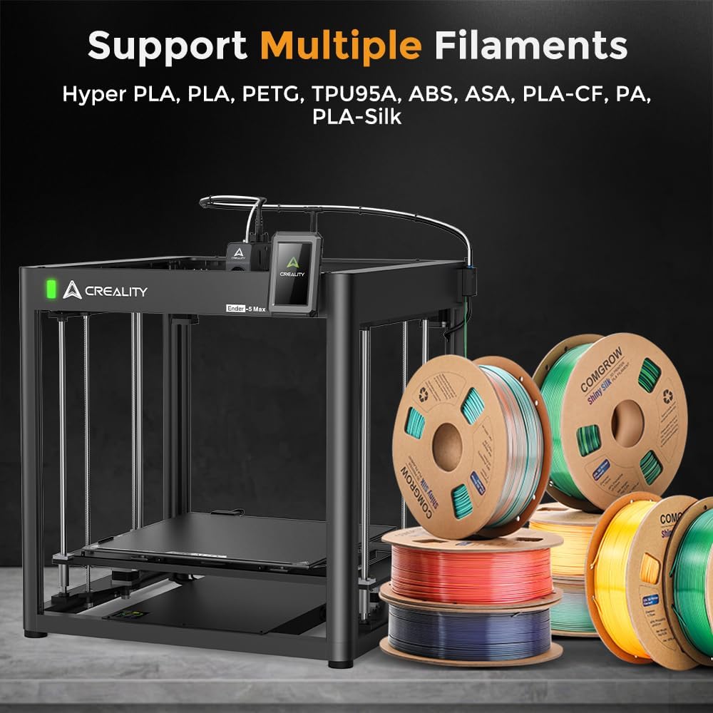 Creality Ender 5 Max 3D Printer, 700mm/s Max Printing Speed Large 3D Printer, Auto Leveling 300℃ High Temp Precise Linear Rail Dual Z Axis,Build Volume 15.75x15.75x15.75 inch