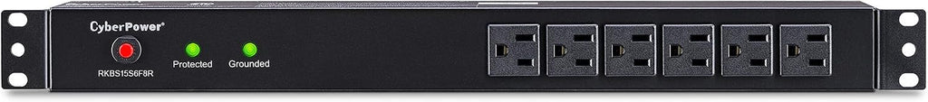 CyberPower RKBS15S6F8R Rackbar Surge Protector, 120V/15A, 14 Outlets, 15 Foot Power Cord, 1U Rackmount, UL Listed