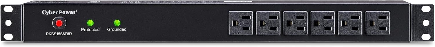 CyberPower RKBS15S6F8R Rackbar Surge Protector, 120V/15A, 14 Outlets, 15 Foot Power Cord, 1U Rackmount, UL Listed