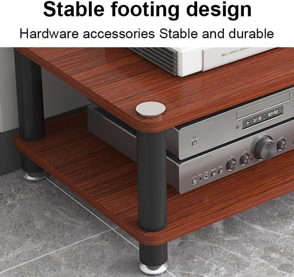 Record Player Shelf,Media Storage Cabinet Rack Tower, Modern Audio-Video Stand, 1/2/3/4-Tier Wood Stereo Cabinet(White,1 Tier)