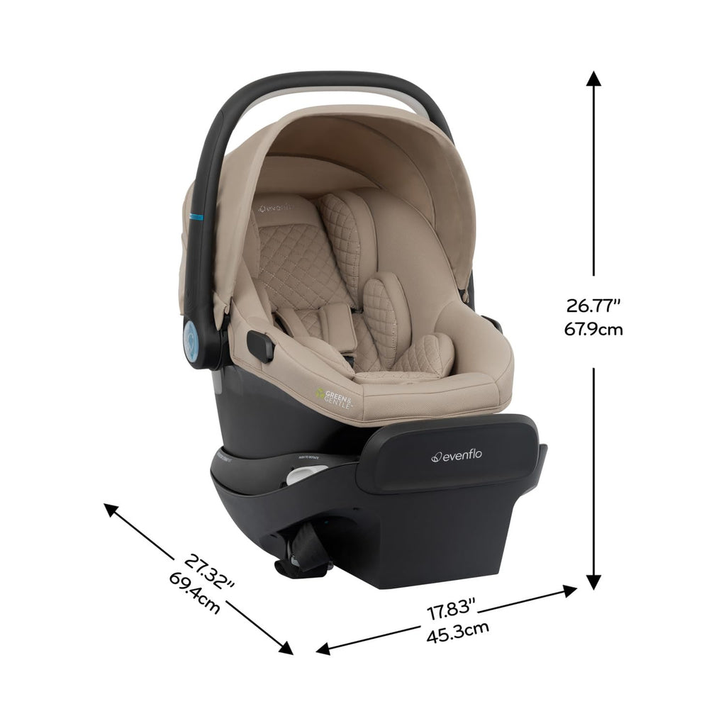 Evenflo Revolve180 LiteMax NXT Rotating Rear-Facing Lightweight Preemie and Infant Car Seat 3-30lbs. with SensorySoothe. Easy Install with Base (Topaz)
