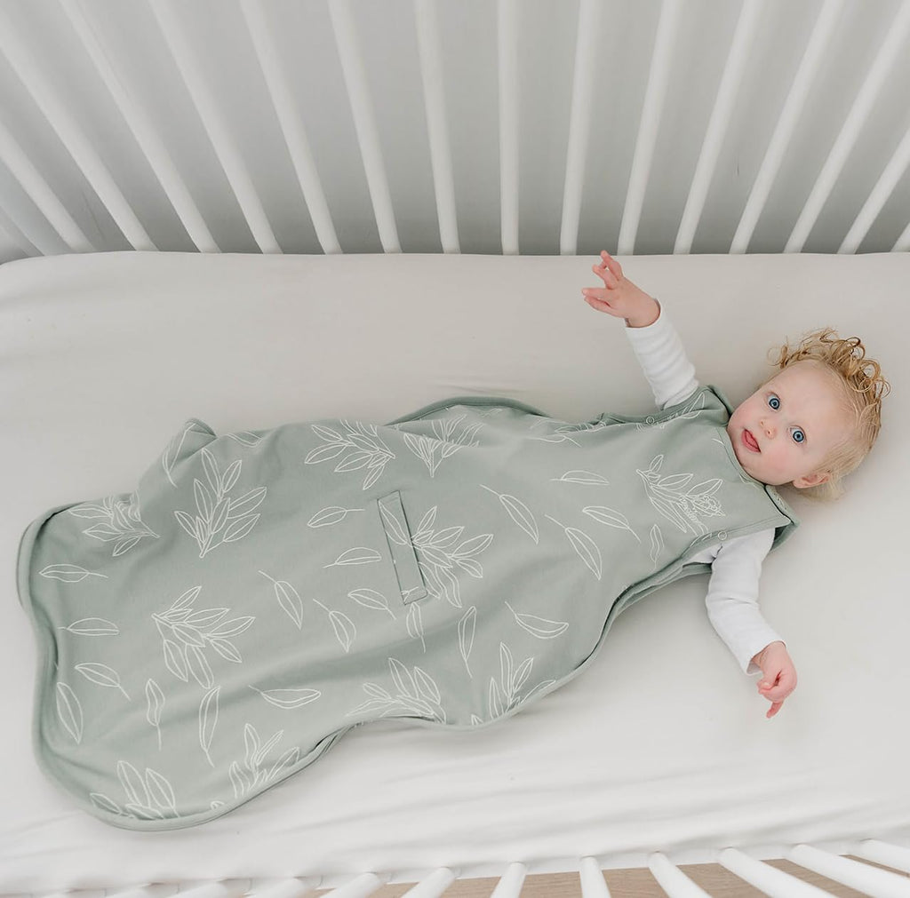 Woolino 4 Season Ultimate Baby Sleep Sack – Merino Wool Baby Sleeping Bag, Organic Cotton Outer, Temperature Regulating Wearable Blanket, All Season, 2 Months–2 Years - Sage