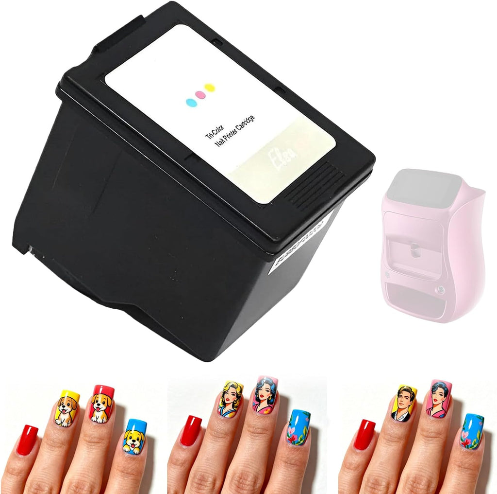 Long-Lasting Replacement Ink Cartridge for Nail Printer, 3D Color Ink Cartridge with HD Painting for 800 Nails, for Nail Art Studios and Girls' Home Nail Care Pinkinkcartridge