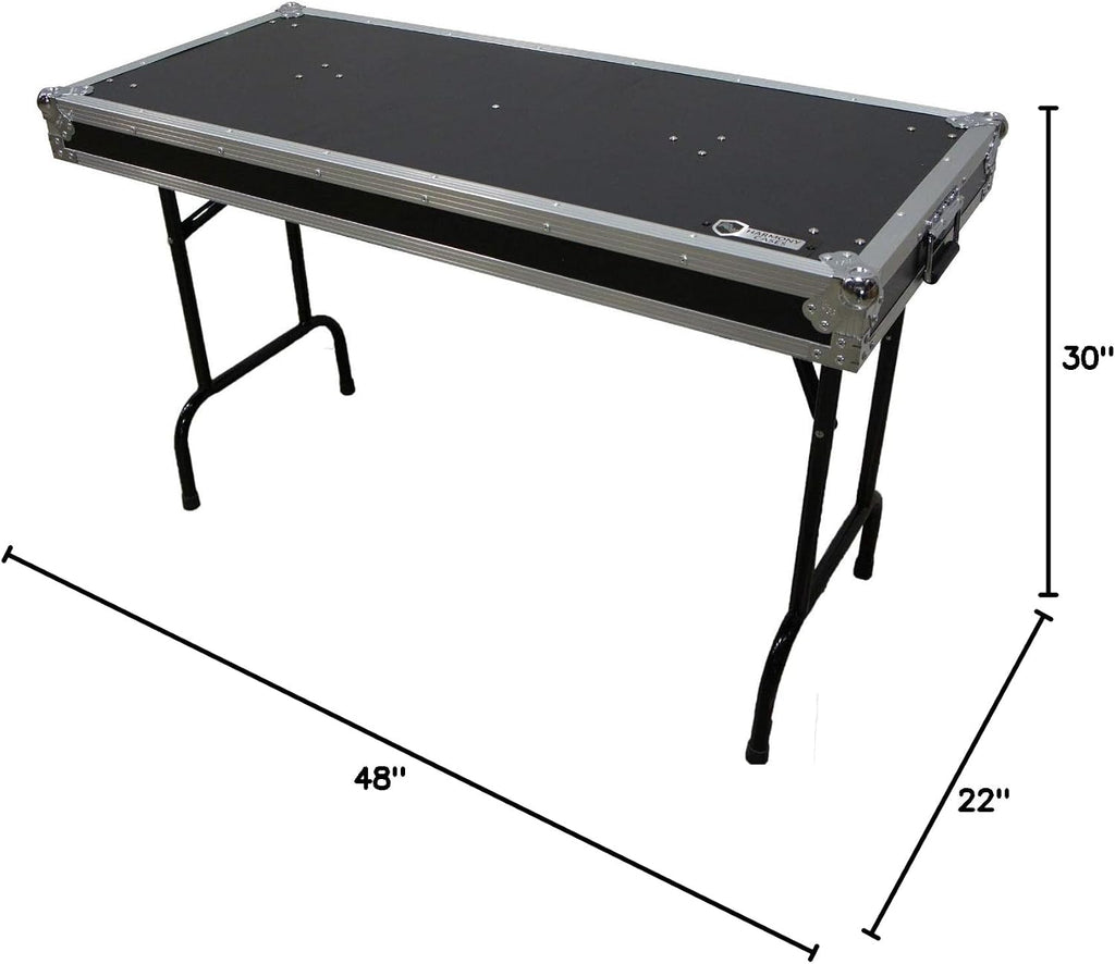 Harmony Audio HCTABLE48 Portable 48' Wide DJ Workstation Table 30' Height Fast Setup