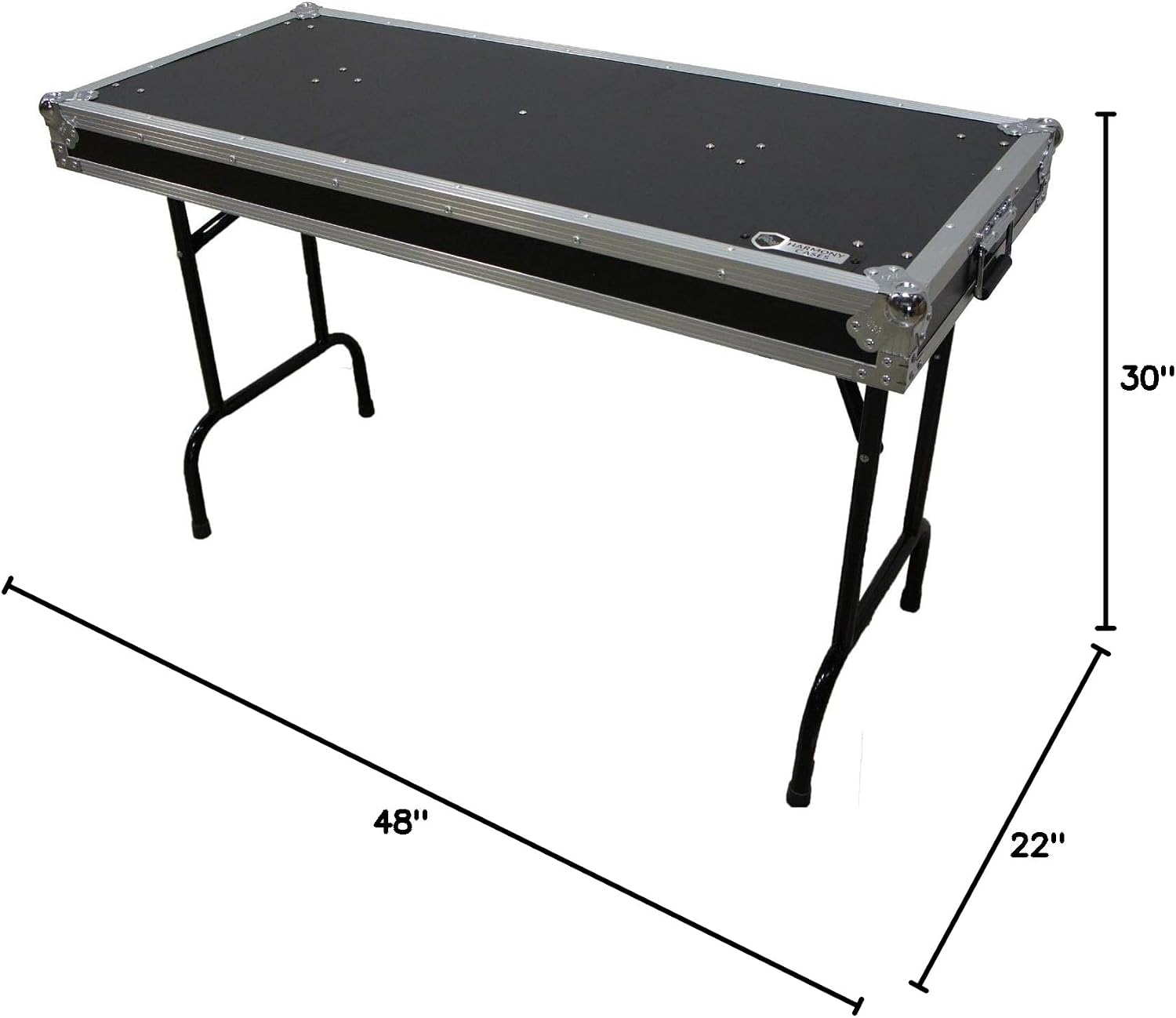 Harmony Audio HCTABLE48 Portable 48' Wide DJ Workstation Table 30' Height Fast Setup