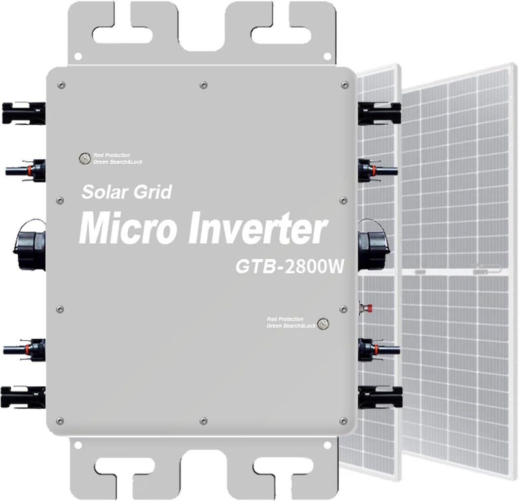 MPPT Solar Micro Inverter 2000W 2400W 2800W, DC 24V-60V to AC 120/230V, for Home Commercial Solar Panels 2400W-Grey