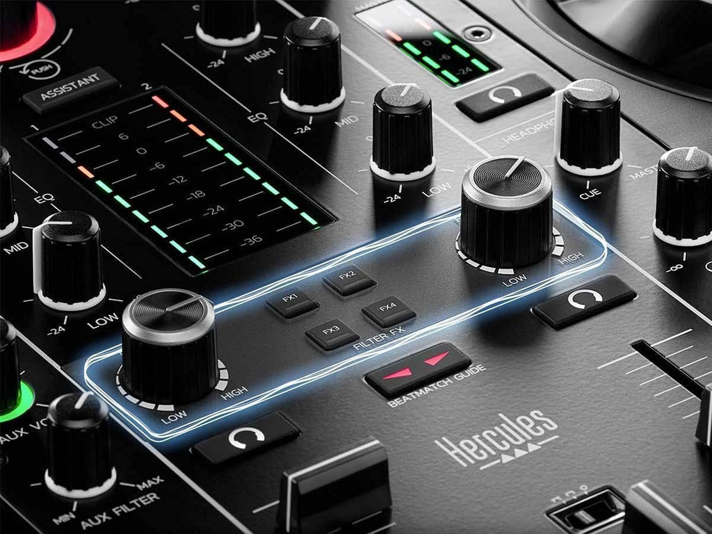 Hercules DJControl Inpulse 500 MK2 2-Channel DJ Controller Bundle with Case, TRS-to-RCA Breakout Cable, and Austin Bazaar Polishing Cloth