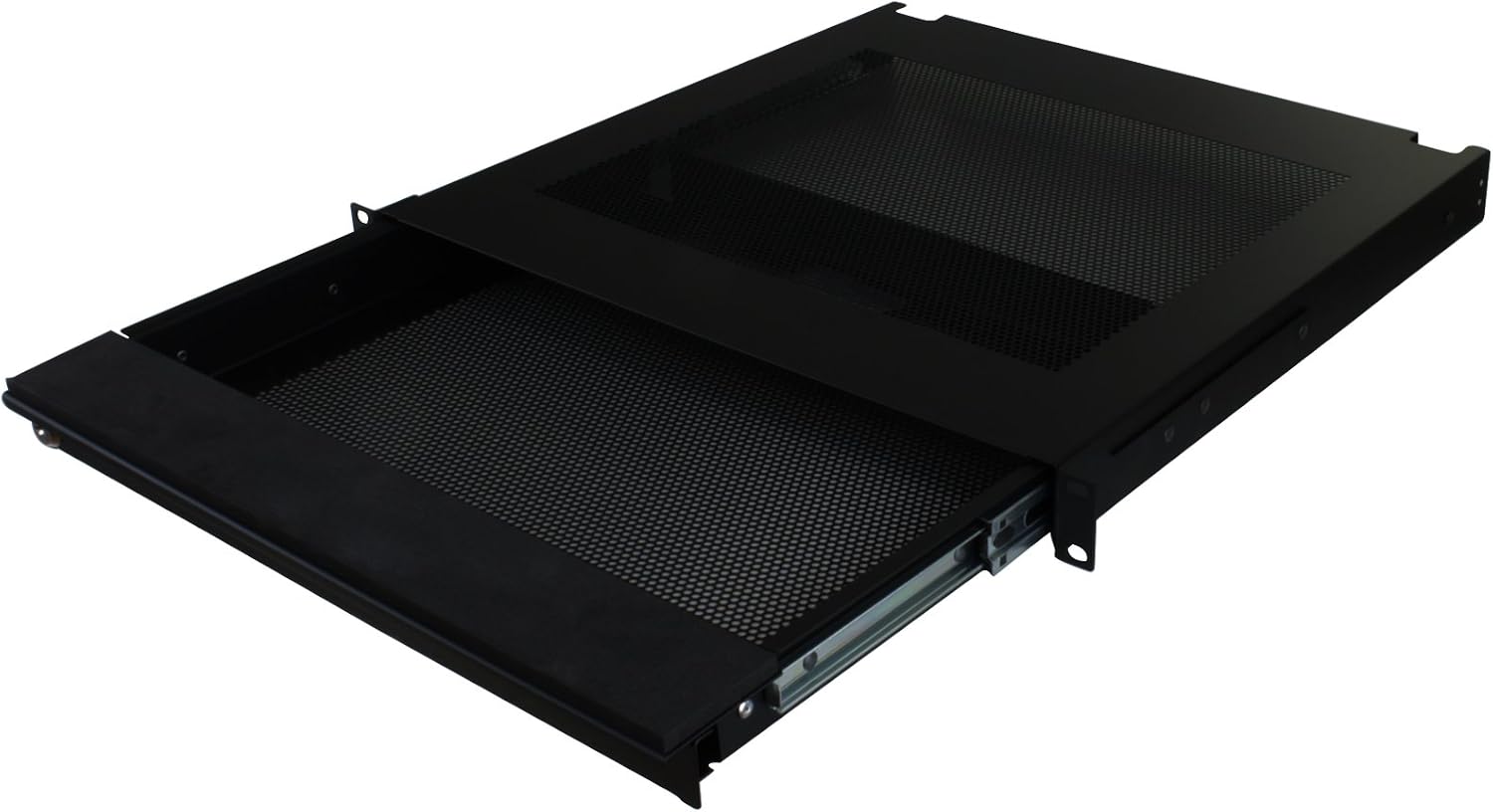 Penn Elcom EX-6301B 19 Inch Rack Mountable Vented Laptop/Tablet Drawer with Foam Wrist-Pad Support, Key Lock and Rear Cable Access