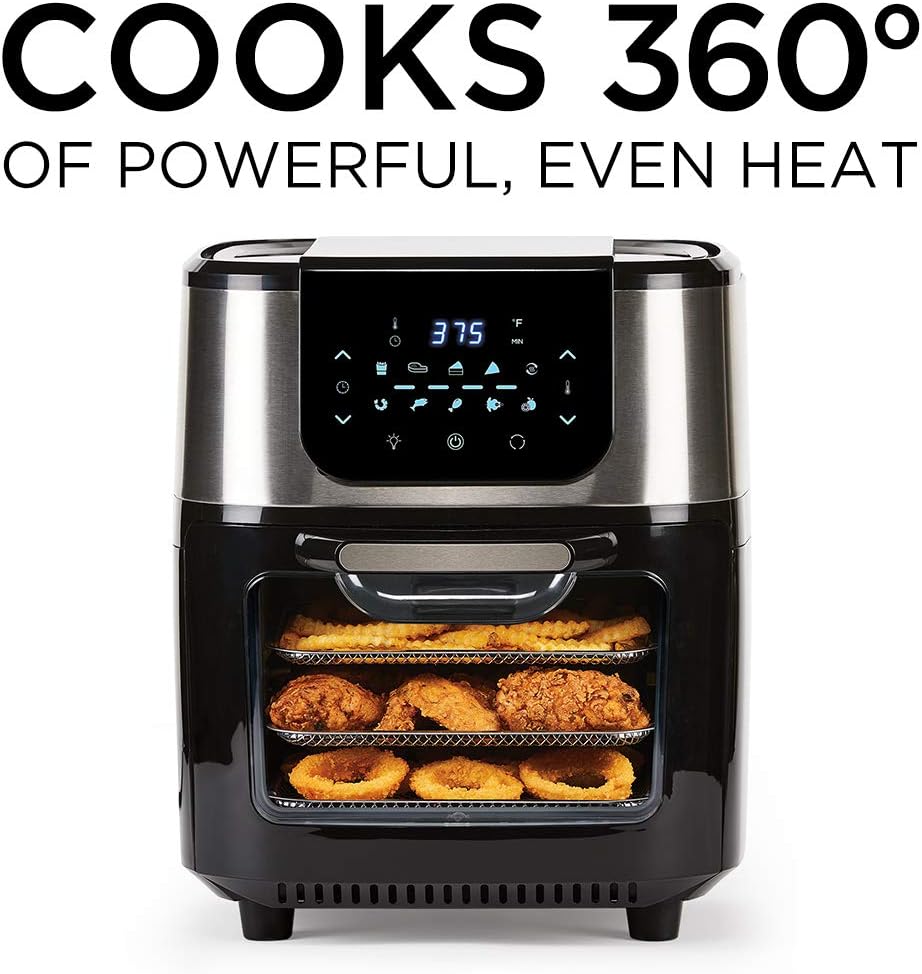 Emeril Lagasse AirFryer Pro with Rotisserie and Dehydrate, 6 Quart, Black and Stainless Finish