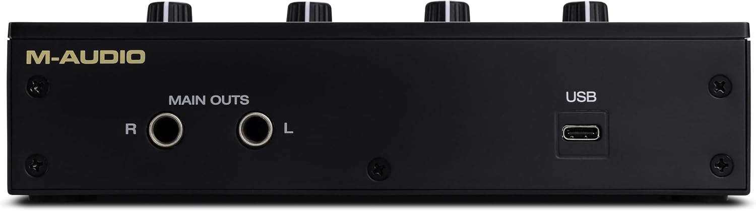 M-AUDIO M-Track Duo HD Audio Interface, M100 Condenser Microphone and HDH41 Studio Monitoring Headphones for Recording, Producers, Content Creators and Podcasters