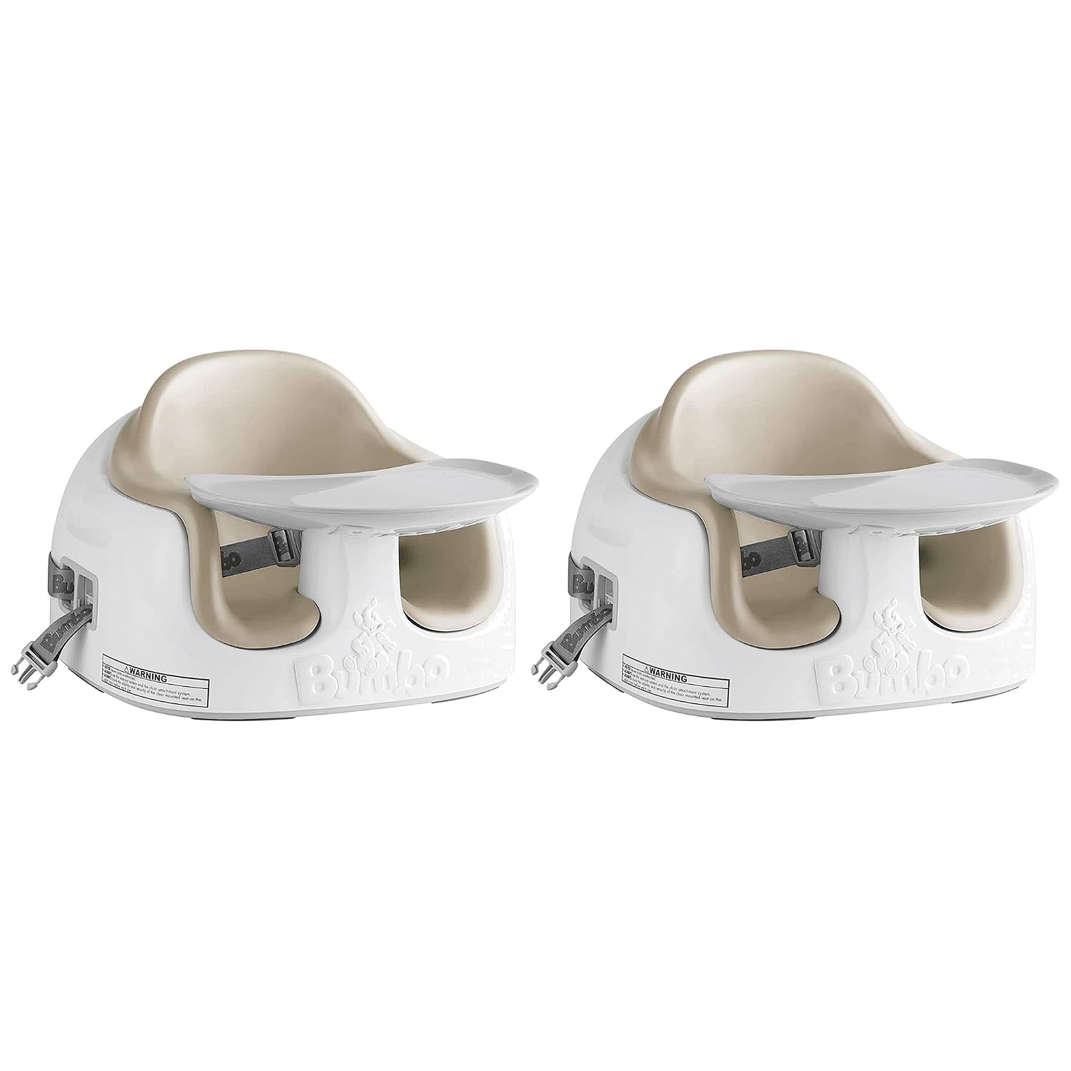 Bumbo 2 Pack 3-in-1 Multi-Seat for 6 to 36 Months, Travel Baby Feeding and Play Floor Seat, All-in-One Portable Booster with Tray & Toddler High Chair, Taupe