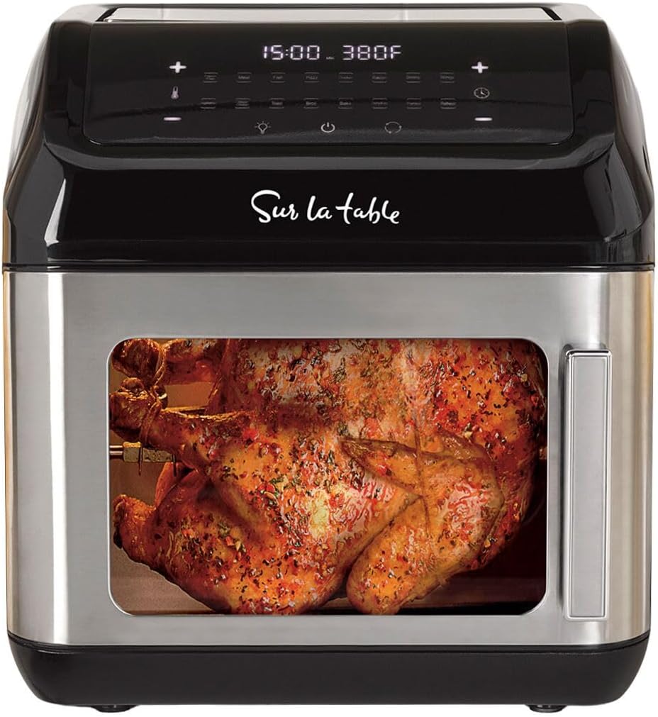 Sur La Table Multi-Function Air Fryer, Left Hinge Door, 8-in-1 Cooking Functions, Fits a Whole Chicken, 13 Qt