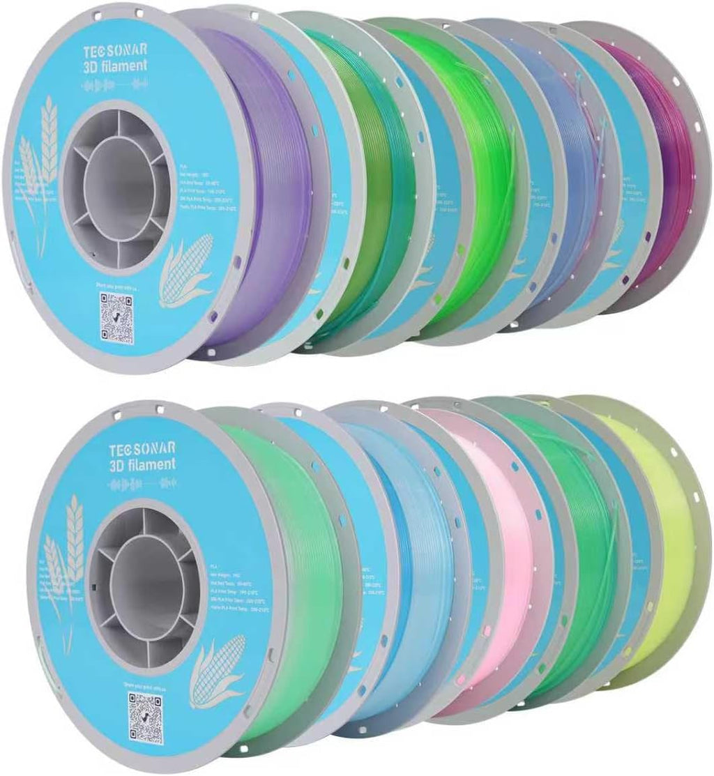 Crystal Rainbow PLA 3D Printer Filament Bundle, 10 Rolls,1KG Spool(2.2lbs) 1.75mm Gradient Filament for Most FDM 3D Printers,10 Different Crystal Rainbow Colors