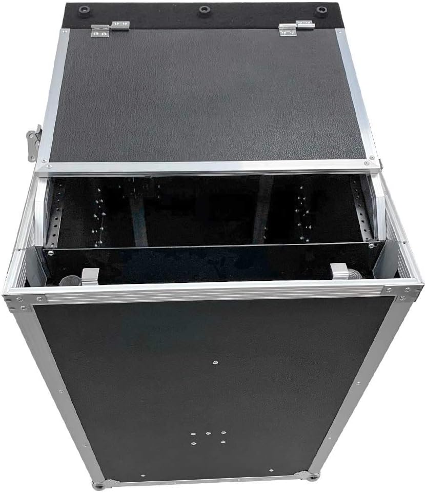 Seismic Audio Speakers 16 Space Rack Case with 10 Space Slant Mixer Top and DJ Work Table, PA/DJ Pro Audio Road Case