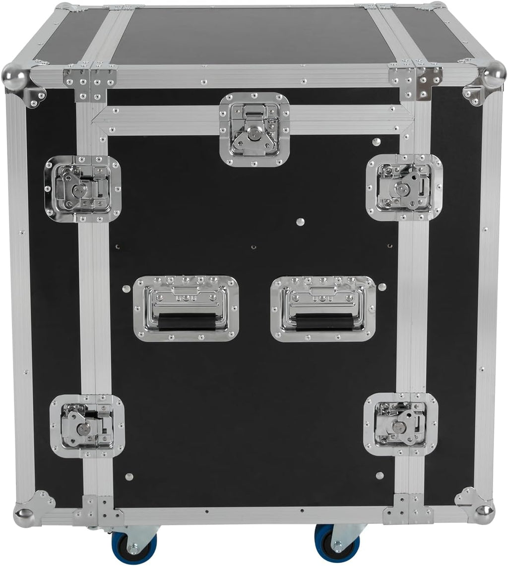 10U PA DJ Rack, Heavy Duty Mobile Audio Equipment Cabinet with 4 Locking Casters, 661 lbs Capacity Audio Rack Case for Studio, Live Sound (10U)