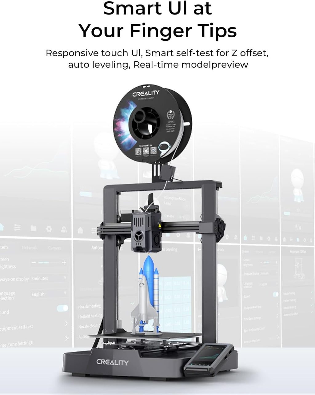 Creality Ender-3 V3 KE 3D Printer, 500 mm/s High-Speed Printing with Auto-Leveling, Sprite Direct Extruder Supports 300℃ Printing, Ultra-Smooth and Stable, 220×220×250 mm Print Volume