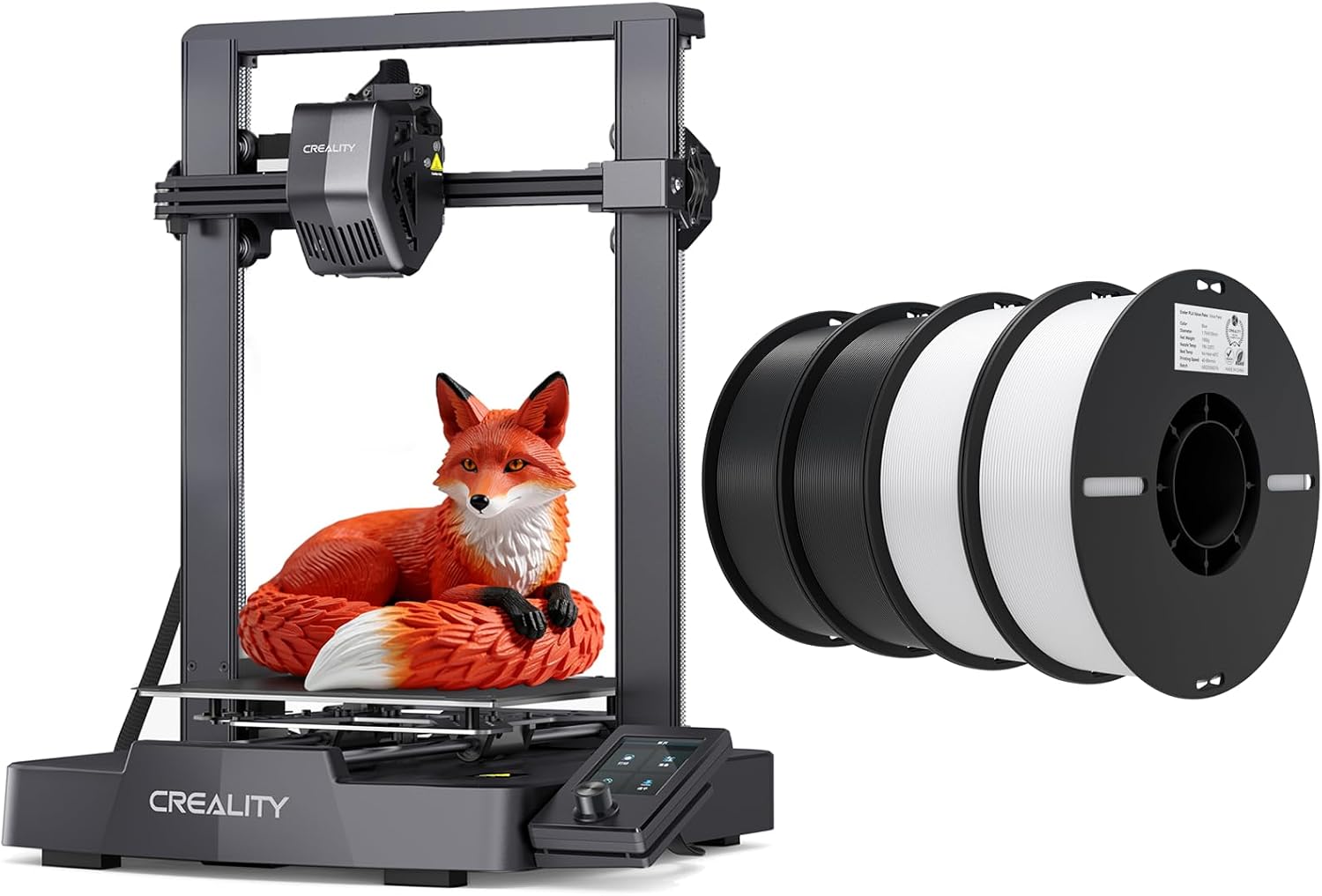 Creality Ender 3 V3 SE 3D Printer Bundle PLA 4 Packs 2 Whites and 2 Blacks