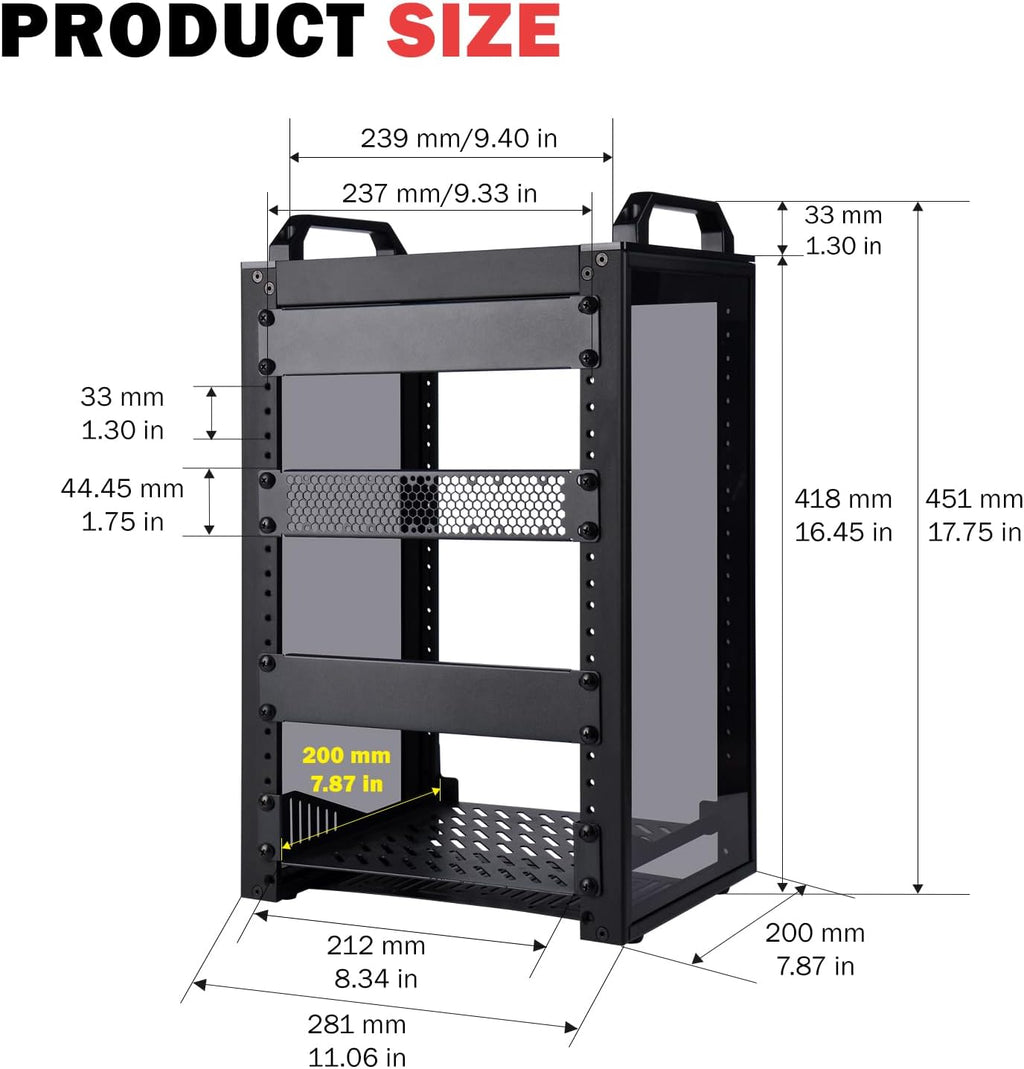 GeeekPi 8U Server Cabinet, 10 inch Server Rack for Network, Servers, Audio, and Video Equipment, DeskPi RackMate T1 Rackmount, 7.87 inch Depth