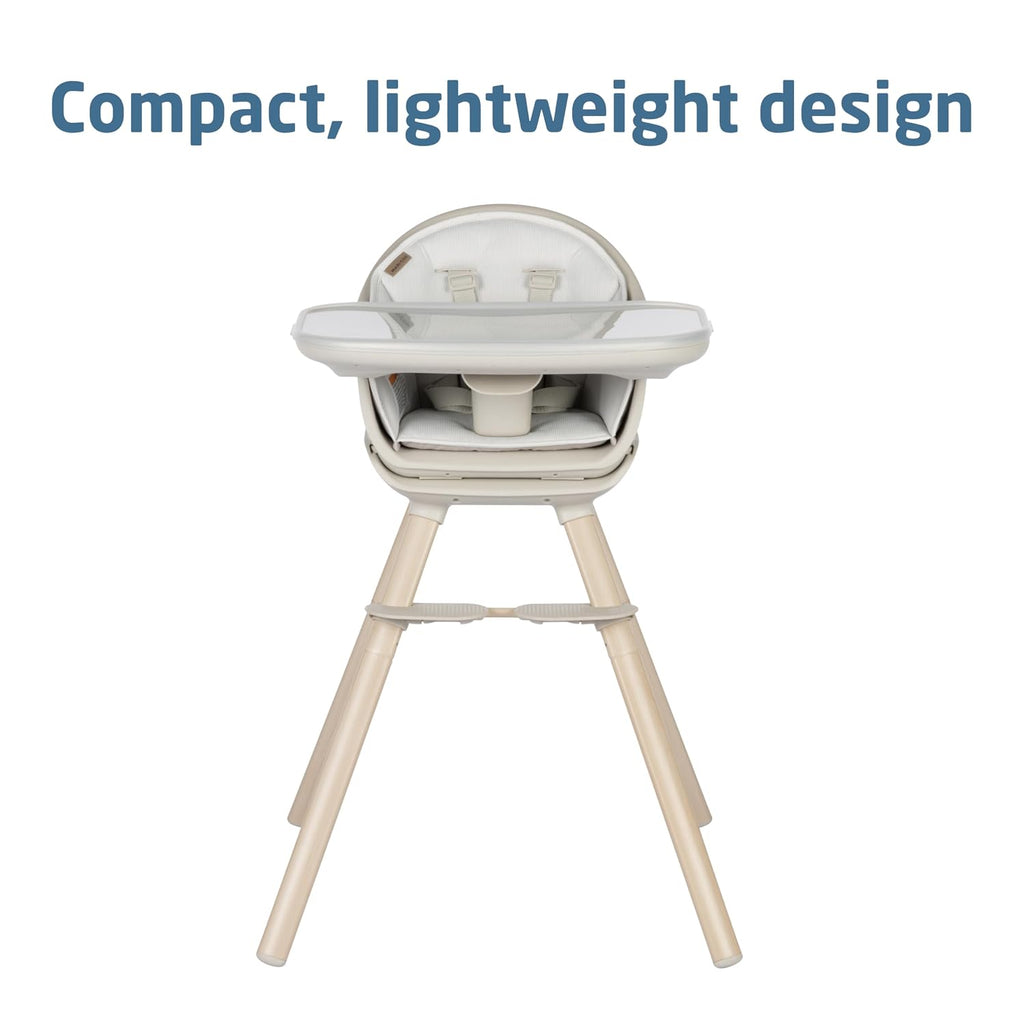 Maxi-Cosi Moa 8-in-1 High Chairs for Babies and Toddlers, Machine Washable Infant High Chair, Compact, Convertible High Chair Lightweight Design, Classic Oat