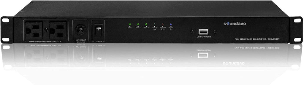 PMX-1100 Power Conditioner/Surge Sequencer 10 Protected Outlets and 3 Zones 15A with USB Charger