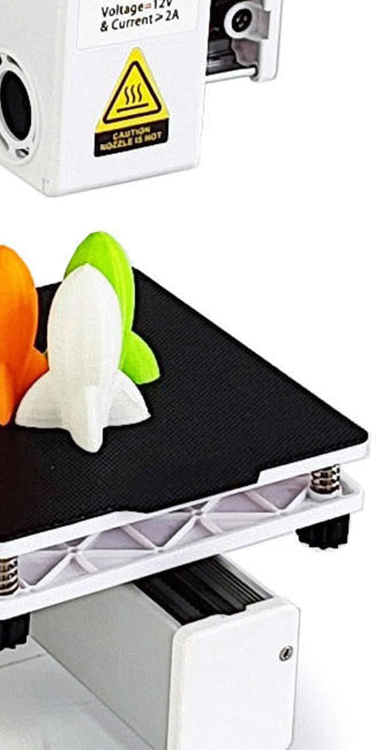 Portable Mini 3D Printer, Compact Small FDM 3D Printer for Kids and Beginners, Easy to Use Design, Supported 1.75mm TPU PLA, 100 x 100 x 100mm Printing Size, 10-40mm / s (White)