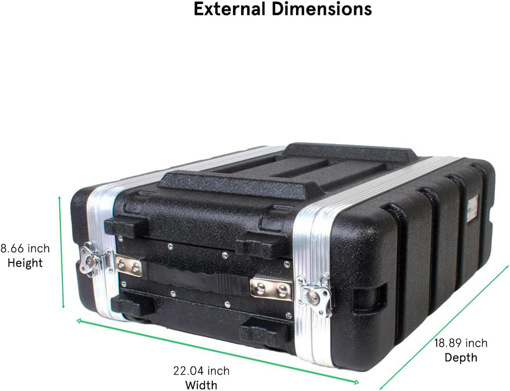 19' Rackmount Flight Case, 12' Depth, Stackable, ABS, Aluminum and Steel Construction (3U)
