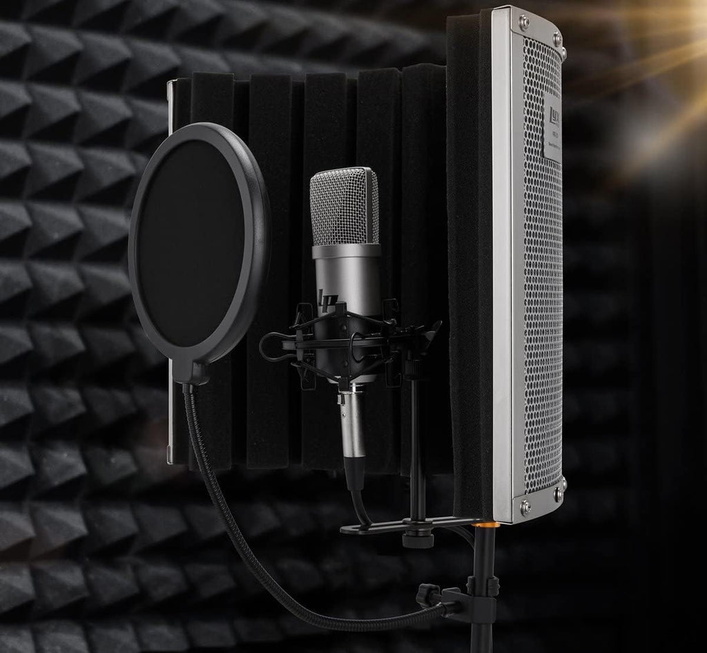 PreSonus Studio 24c Recording Studio Bundle with Mackie CR4-X Monitors, Condenser Microphone, Isolation Shield, Headphones, XLR Cables & Complete Music Production Software Suite