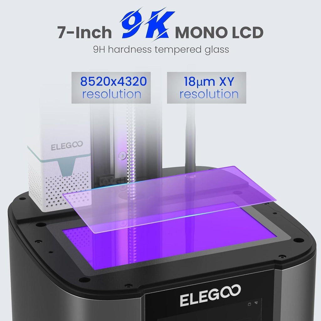 ELEGOO Mars 4 Ultra MSLA 3D Printer with 7' 9K LCD, Wi-Fi, ACF Release Liner Film - 6.5 × 6.04 × 3.06 inches Printing Size