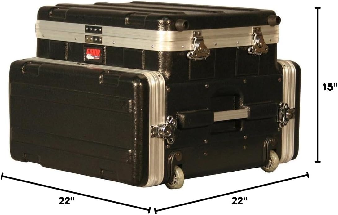 Gator Cases Soundcheck Series ATA-Style Console Rack with 4U Audio Rack and Laptop or Mixer Top Compartment (GRC-STUDIO4GO-W)