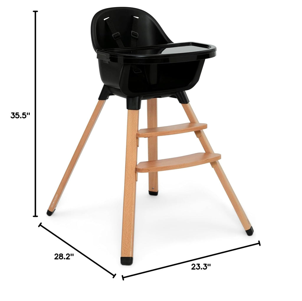 Delta Children - babyGap Otto 3-in-1 High Chair - High Chair Converts to Toddler Dinning Chair and Booster Seat - Dishwasher Safe Meal Tray - FSC-Certified Wood, Black