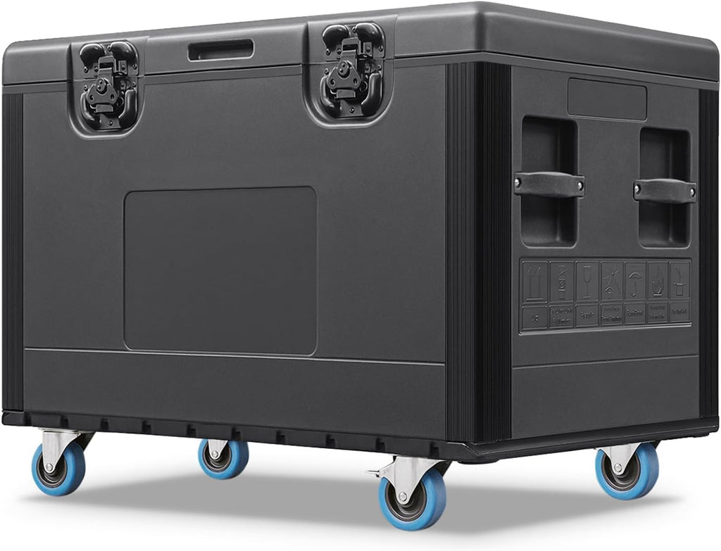 Diandian 35' x 22' x 24' Heavy Duty Rolling Road Case with Wheels, ATA Stackable Flight Case for DJ & Pro Audio Equipment, Touring Ready Storage Trunk