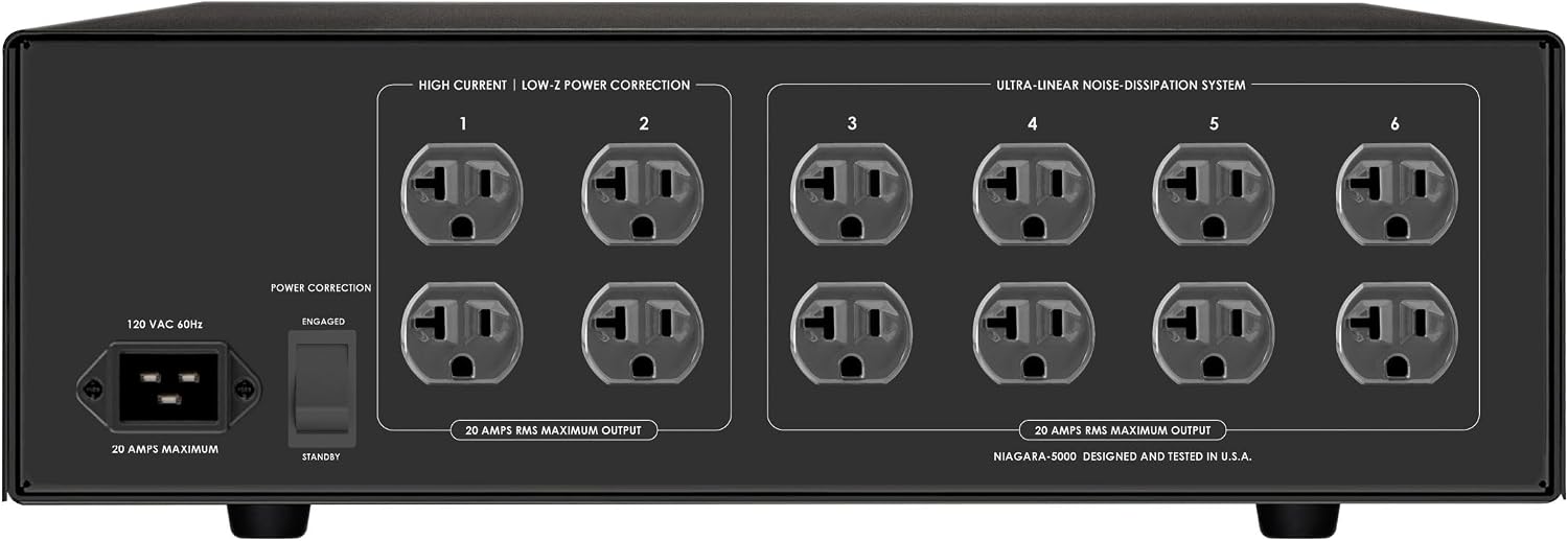 AudioQuest Niagara 5000 12-Outlet Power Conditioner w/Linear Noise-Dissipation & Non-Sacrificial Surge Protection (North America)