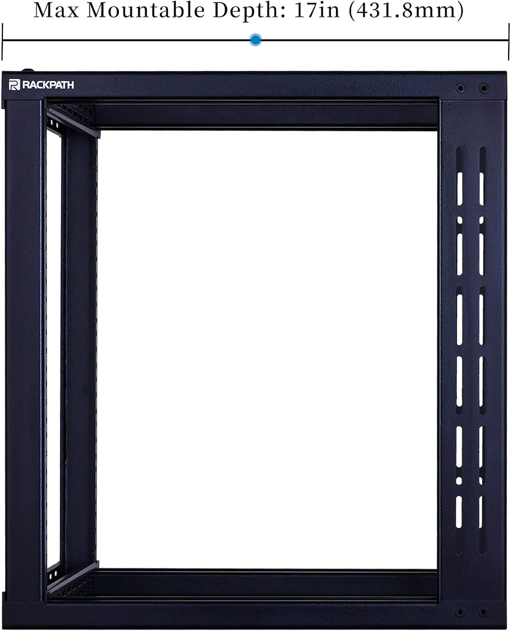 RackPath 9U Wall Mount Rack Open Frame 19in Server Equipment Rack Heavy Duty - 17in Depth