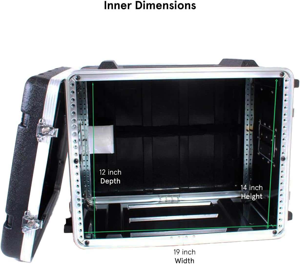 19' Rackmount Flight Case, 12' Depth, Stackable, ABS, Aluminum and Steel Construction (8U)