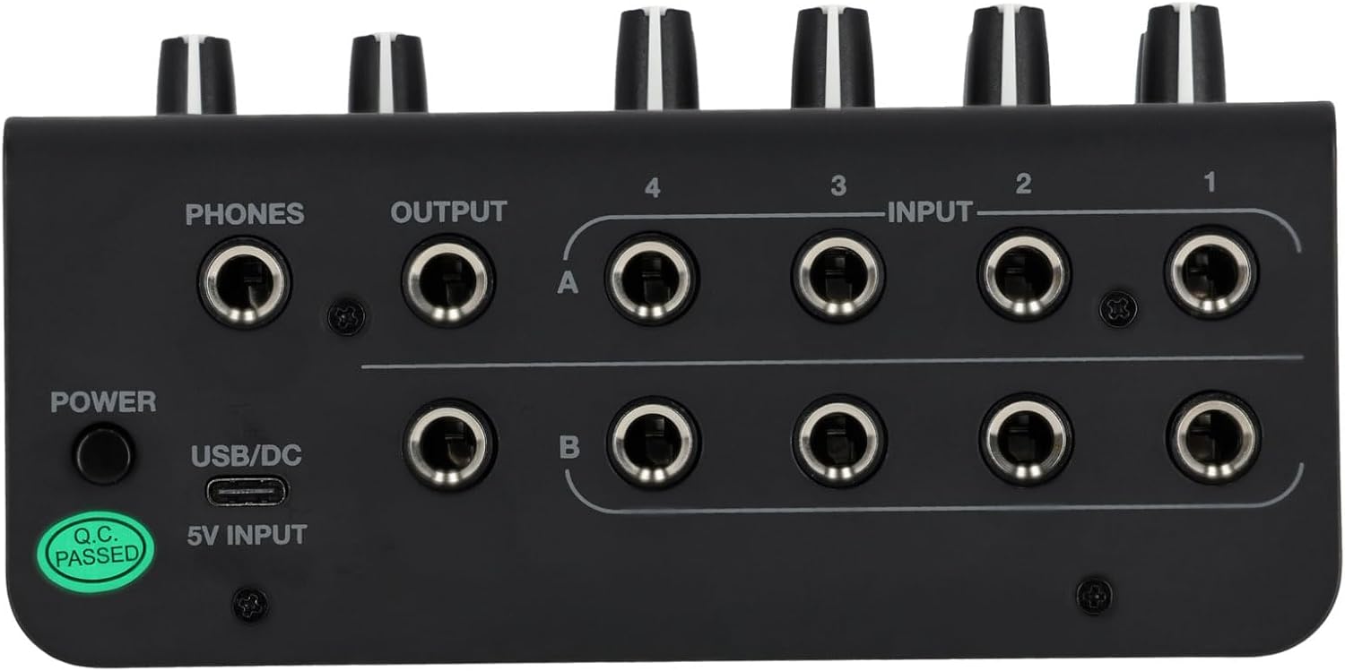 Rockville 4-Person Podcast Recording Package LINE8 USB 8-Channel Mixer and USB Audio Interface with (4) PRO-M50 Headphones, (4) RMIC-SR Mics, Stands, RHPA4 Amp, Cables (15 Items)