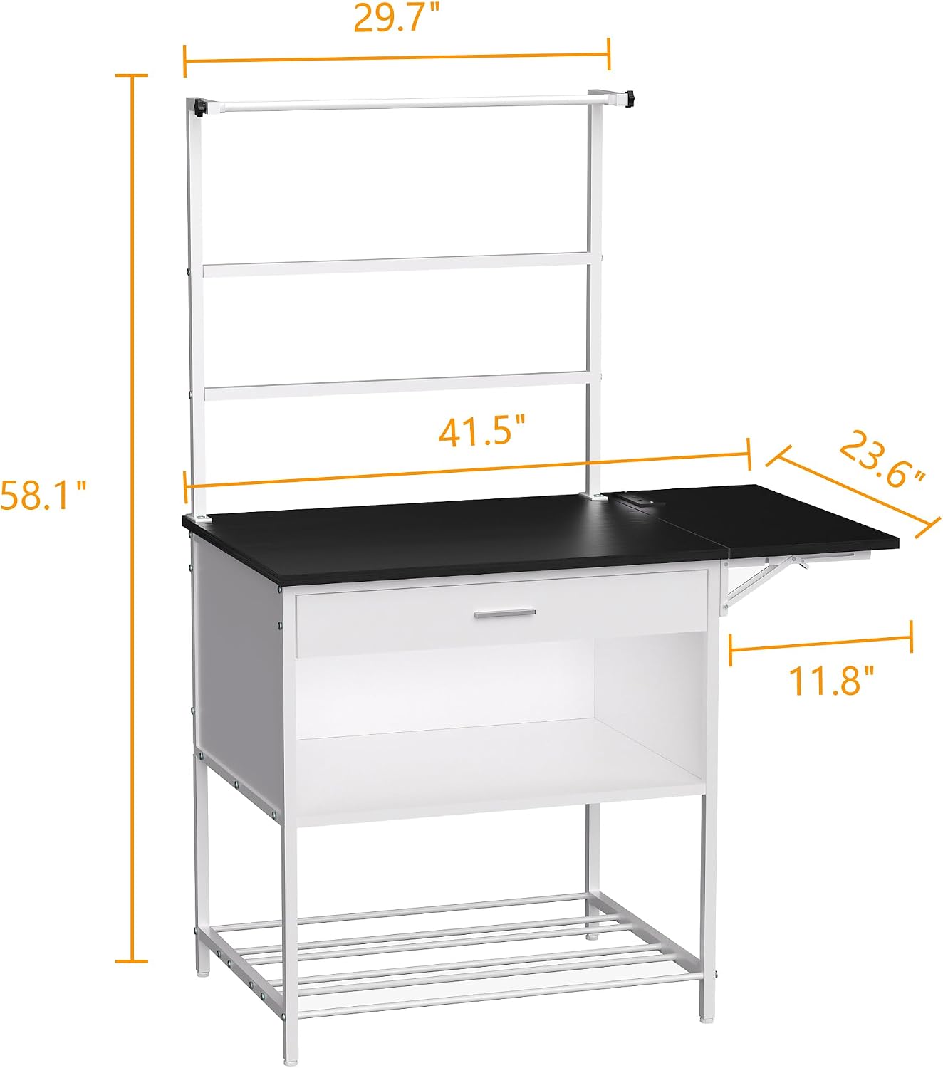 3D Printer Stand, 23.6' Dx41.3 Wx58.1 H Printer Filament Storage,Printer Table Heavy Desk Spool PLA,ABS,PETG for Garage Office Home Workshop