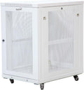 NavePoint 18U Network Cabinet with Perforated Door 18U Wall Mount Server Cabinet White 19' Rack for IT Equipment, AV Devices, Networking Equipment 33' Deep Mid-Depth Server Rack Enclosure