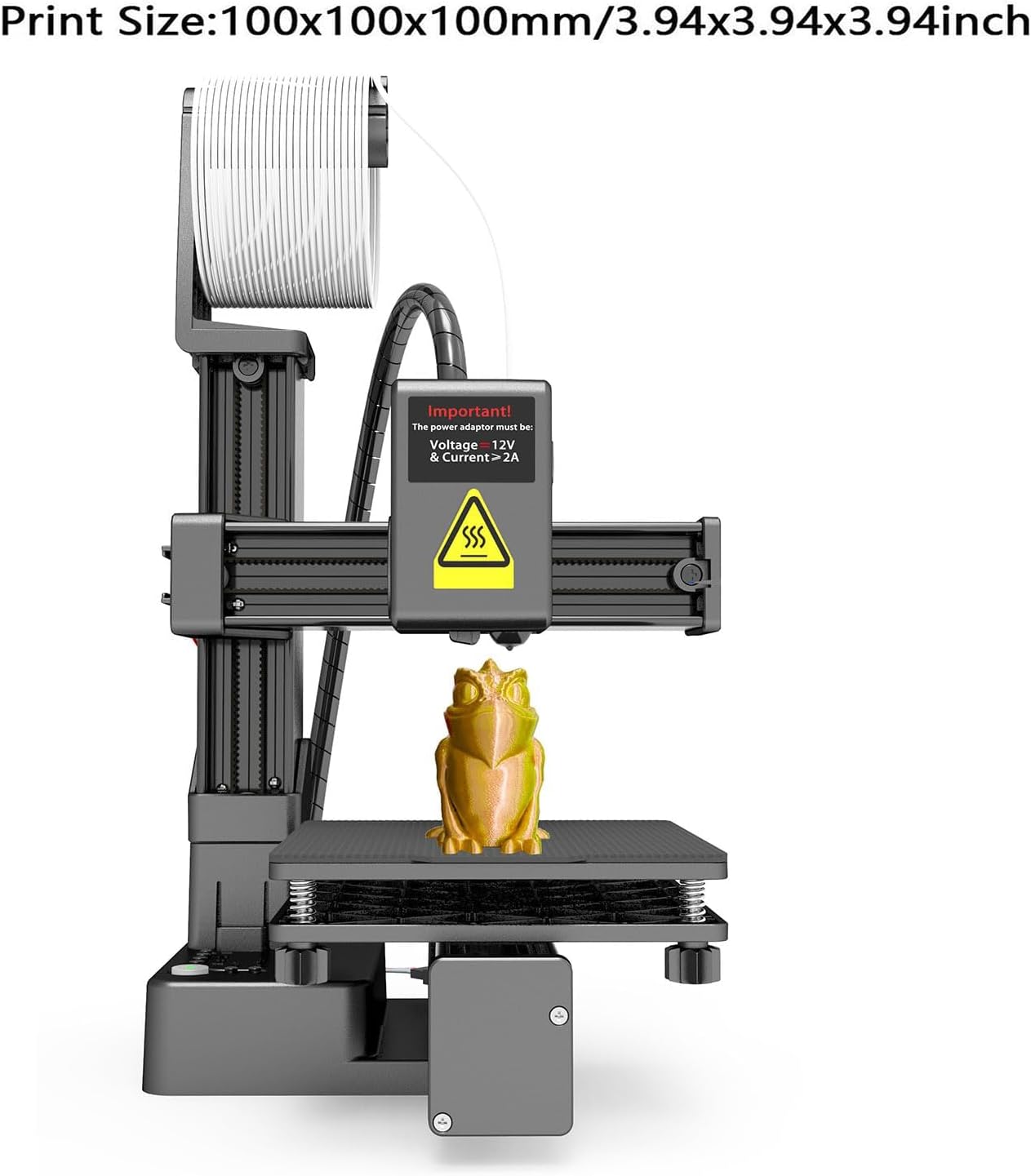 3D Printer for Beginner, 40mm s 3D Printers, 4x4x4in Printing Size, Frequency Division Multiplexing 3D Printing Machine for Home Office School (Black)