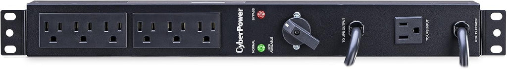 CyberPower MBP15A6 Maintenance Bypass PDU, 120V/15A, 6 Outlets, 1U Rackmount Black