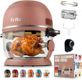 Non Toxic Air Fryer™ Pro | 9-in-1 Glass Air Fryer | Self-Cleaning | 5 Quart | Rotisserie and Tumbler | 400F Vortex For Even Cooking, BPA-Free Teflon Free, Recrisp, Roast, Bake, Mauve Rose